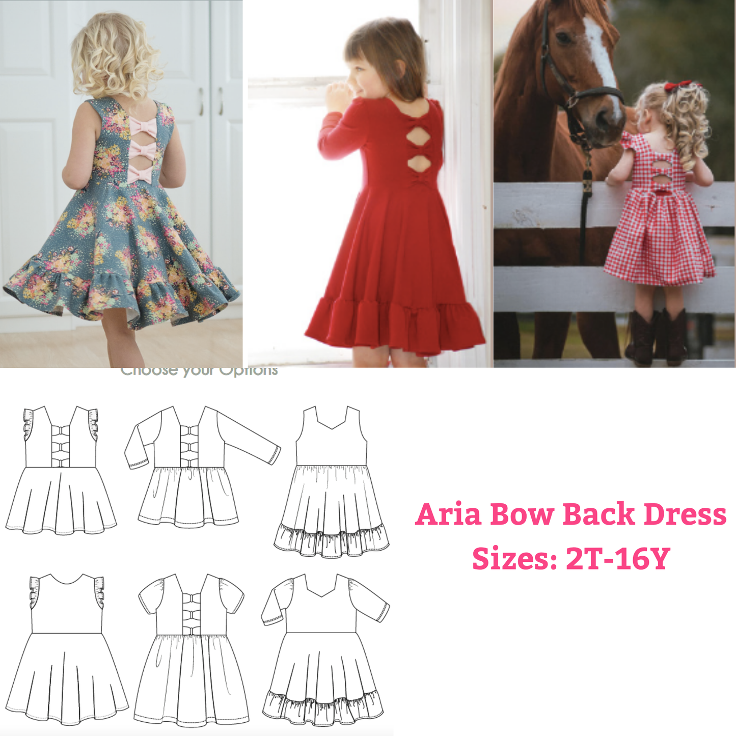 Aria Bow Back Twirl Dress