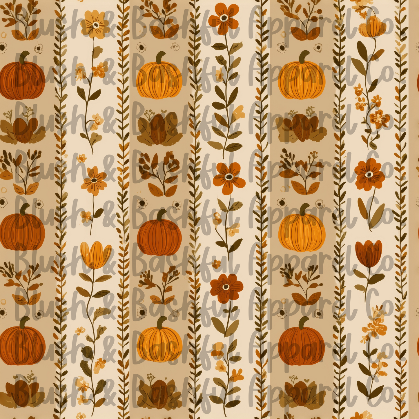 Pumpkin Autumn Stripe