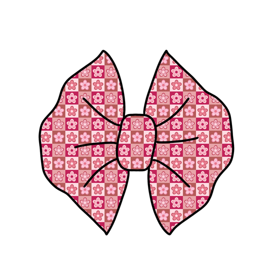 Hairbows Checkered Floral