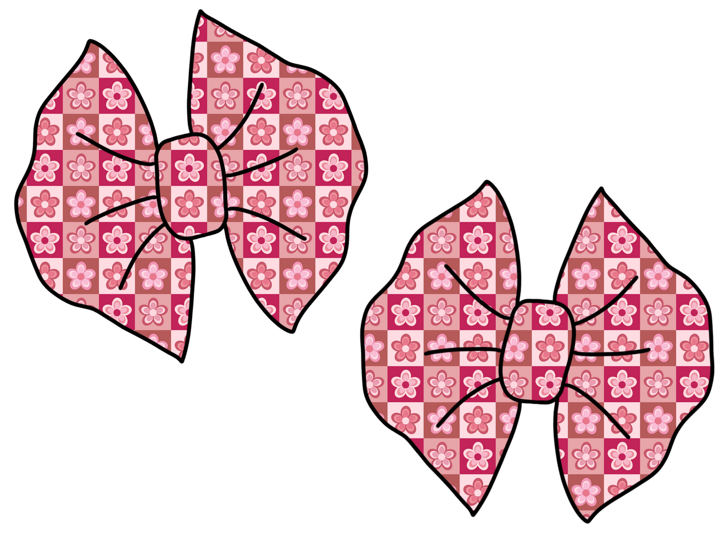 Hairbows Checkered Floral