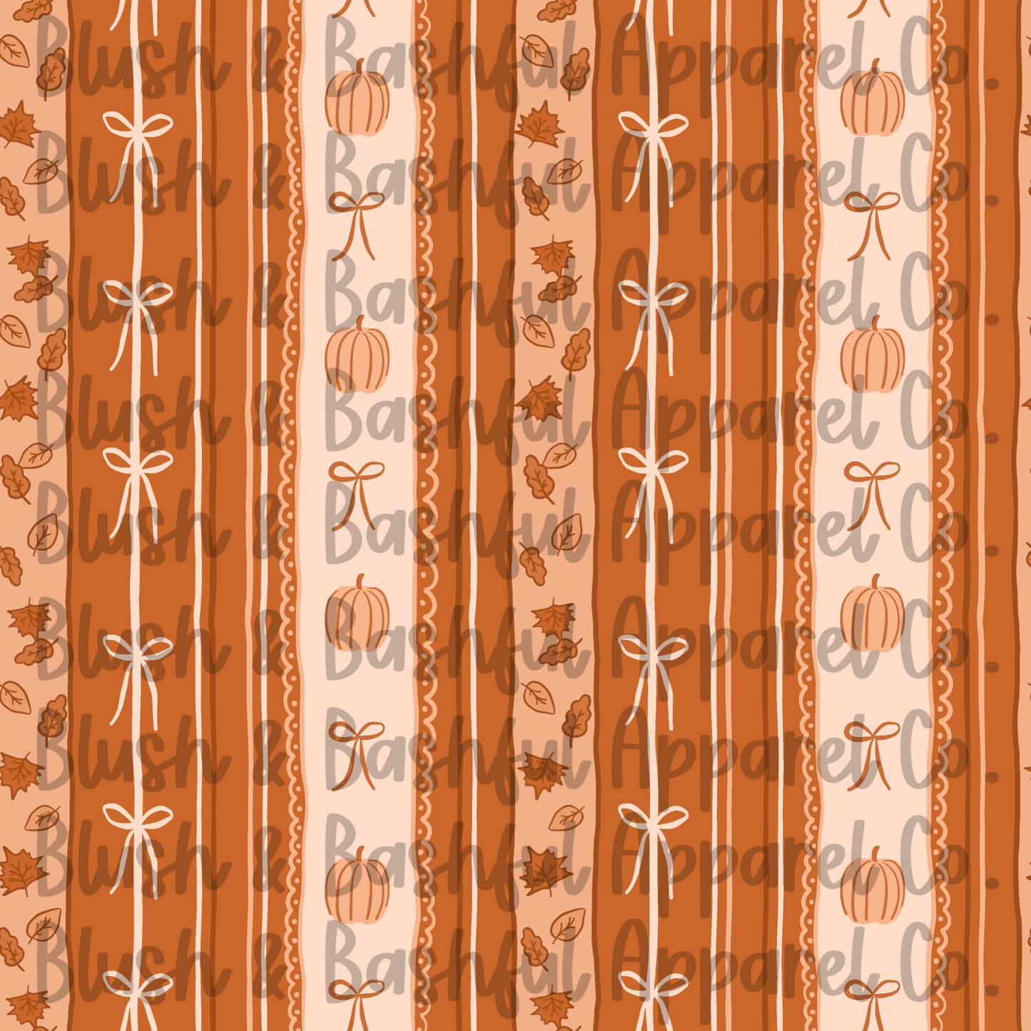 Coquette Bow Pumpkin Stripe