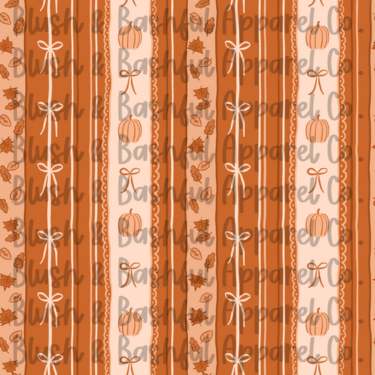 Coquette Bow Pumpkin Stripe