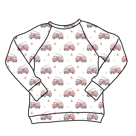 Handmade Fire Engine Raglan